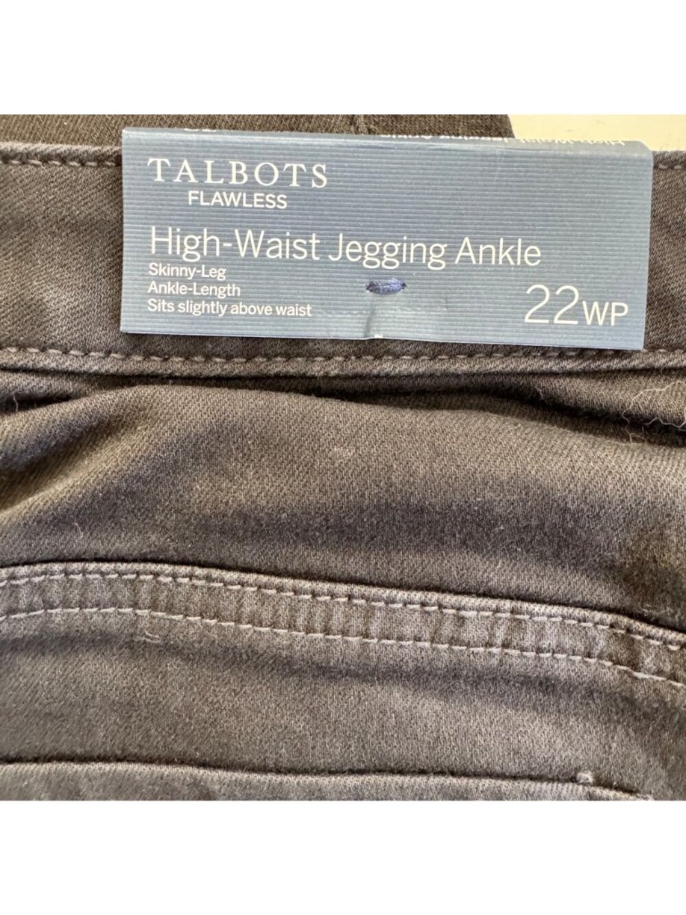 Talbots Womens High-Waist Jegging Ankle Black Plus 22WP Petite Cotton Blend New - Picture 6 of 16